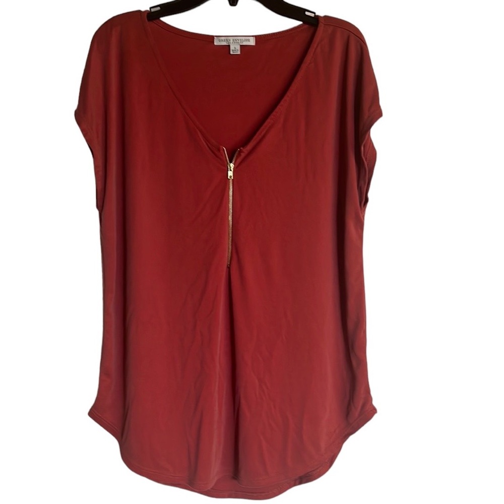 Green Envelope - Womens Size Large Shirt with Gold Zipper